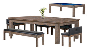 Baylor II 8 Ft Pool Table Dining Collection - Rustic Series