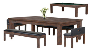 Baylor II 8 Ft Pool Table Dining Collection - Rustic Series