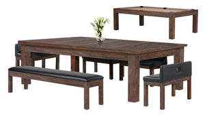 Baylor II 8 Ft Pool Table Dining Collection - Rustic Series