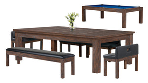 Baylor II 8 Ft Pool Table Dining Collection - Rustic Series