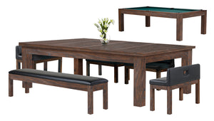 Baylor II 8 Ft Pool Table Dining Collection - Rustic Series