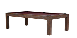 Legacy Billiards 8 Ft Baylor II Pool Table in Whiskey Barrel Finish with Burgundy Cloth