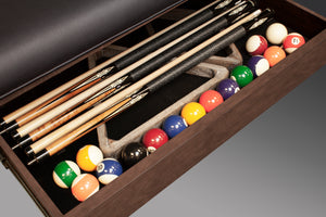 Legacy Billiards Baylor Storage Spectator Bench Storage Drawer Closeup