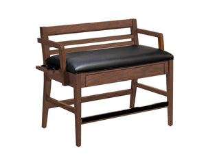 Legacy Billiards Baylor Storage Spectator Bench in Walnut Finish