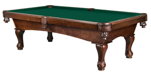 Legacy Billiards 8 Ft Blazer Pool Table in Nutmeg Finish with Dark Green Cloth