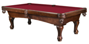 Legacy Billiards 8 Ft Blazer Pool Table in Nutmeg Finish with Legacy Red Cloth