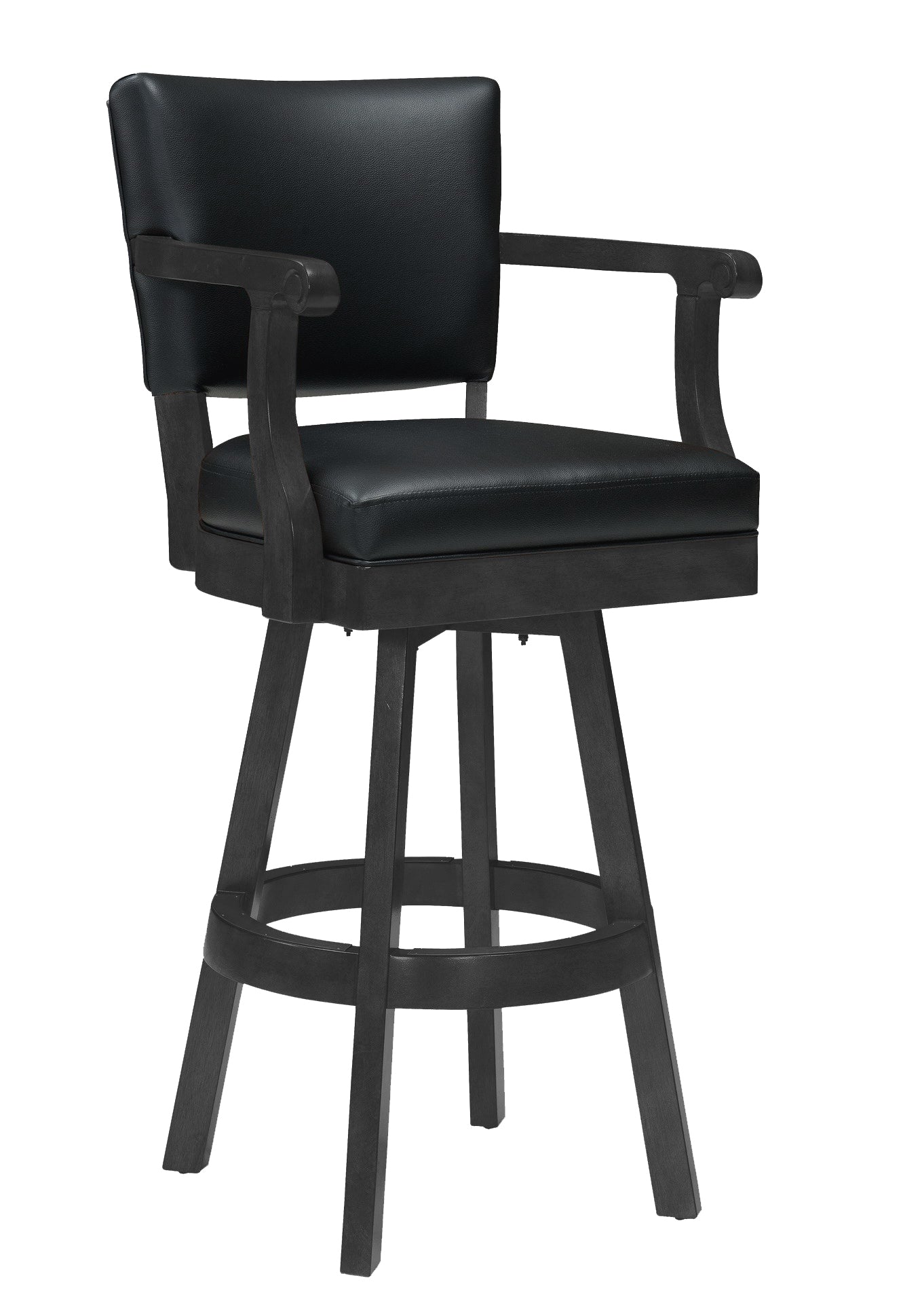 Legacy Billiards Classic Backed Barstool in Graphite Finish