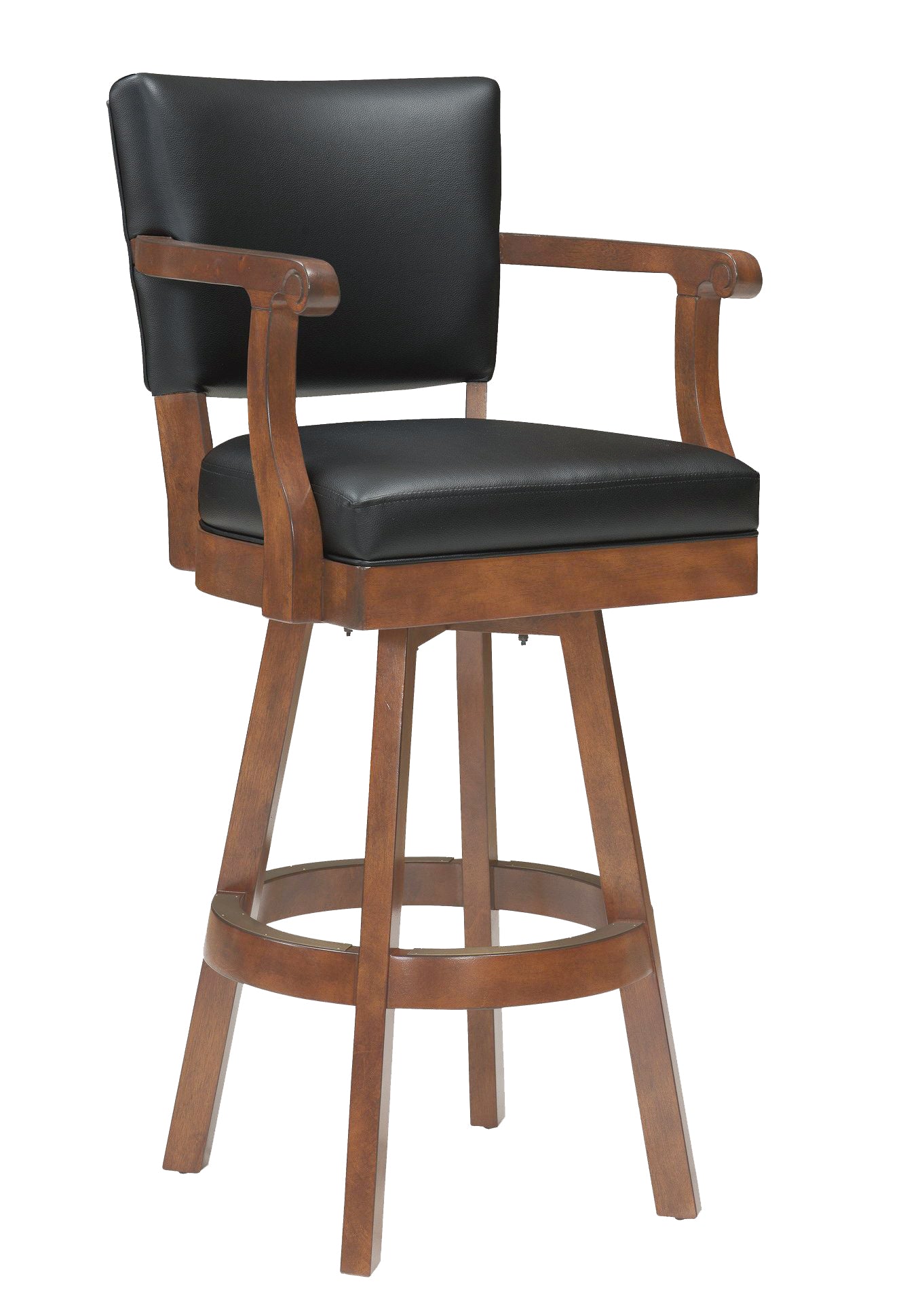 Legacy Billiards Classic Backed Barstool in Walnut Finish