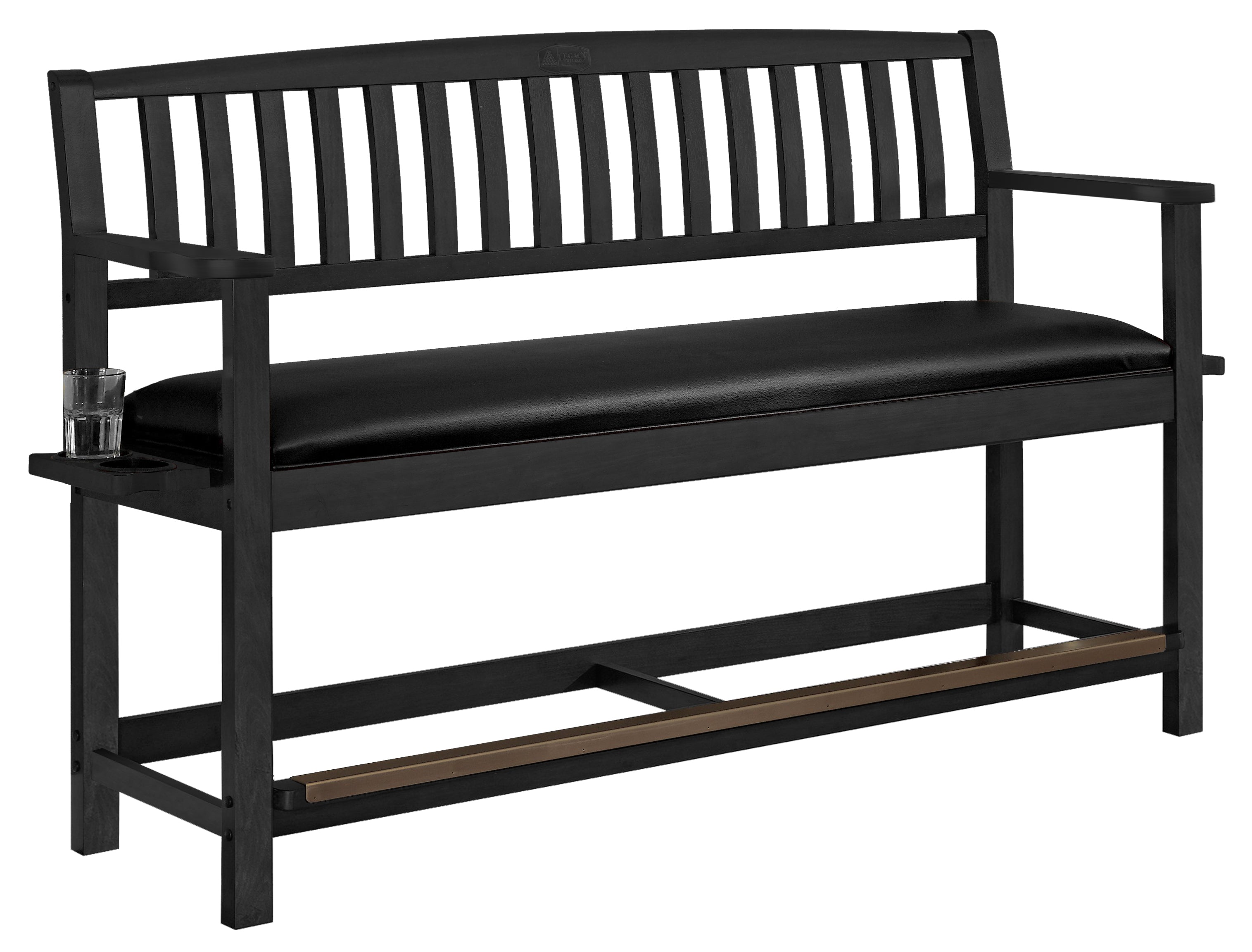 Legacy Billiards Classic Backed Storage Bench in Graphite Finish