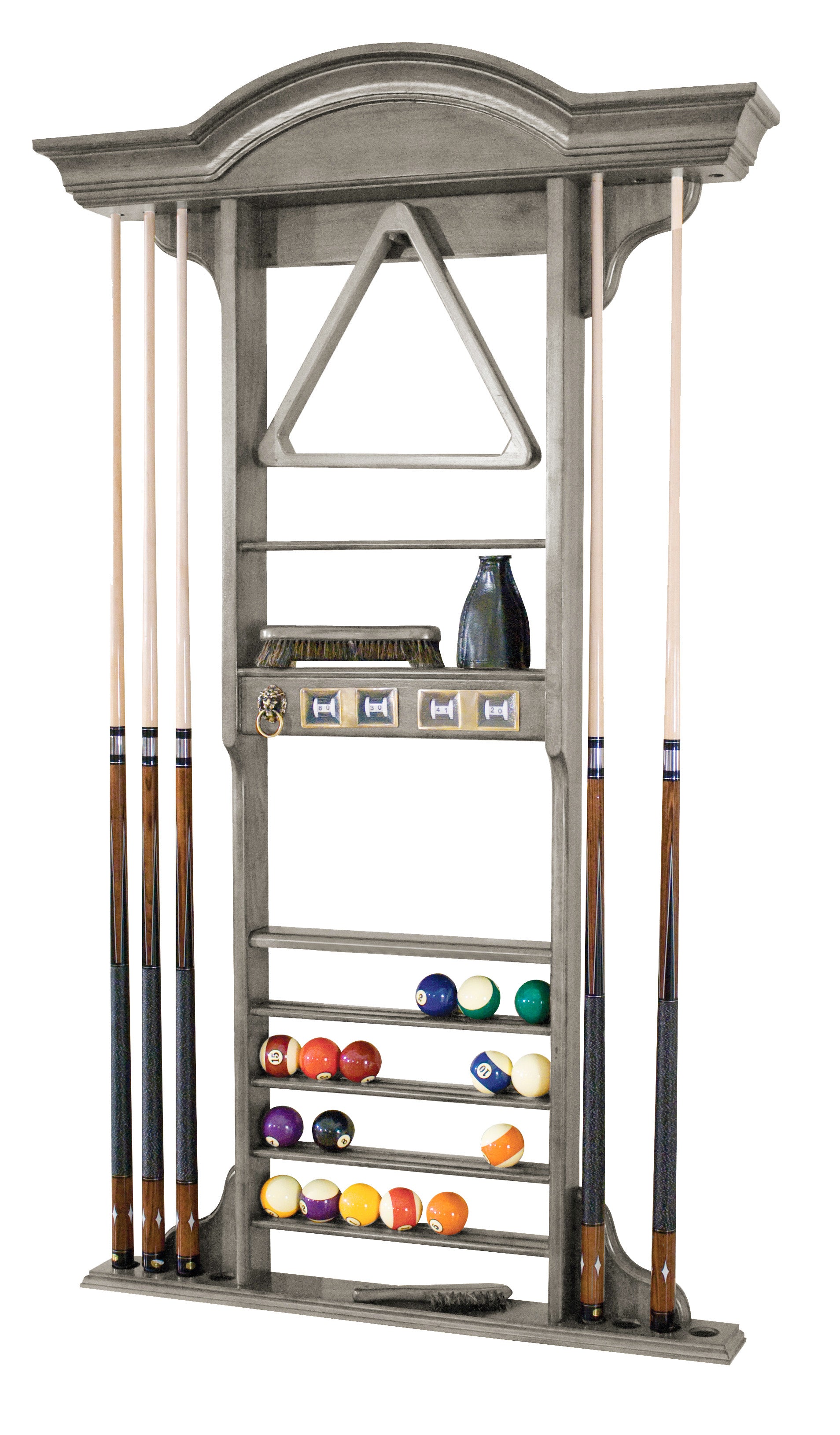 Legacy Billiards Classic Wall Cue Rack in Overcast Finish