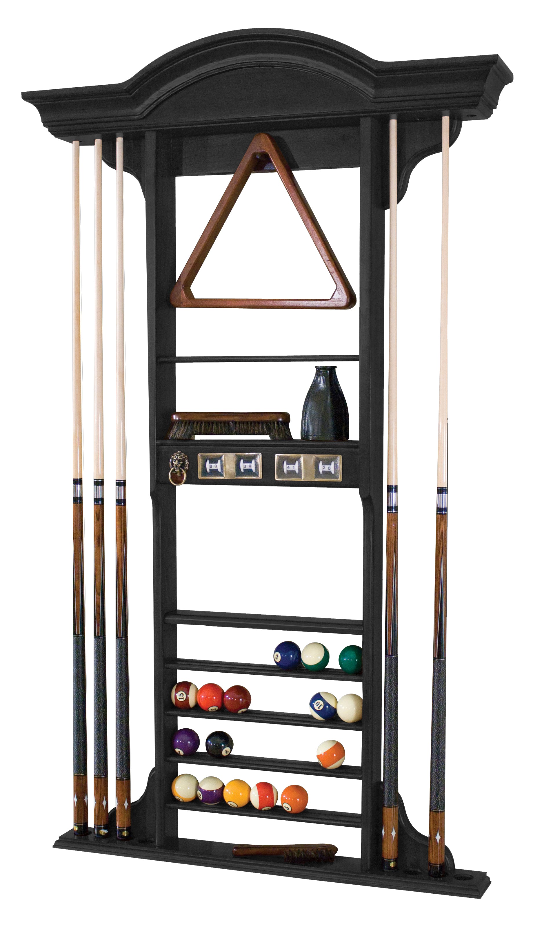 Legacy Billiards Classic Wall Cue Rack in Raven Finish