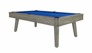 Legacy Billiards 8 Ft Collins Pool Table in Overcast Finish with Euro Blue Cloth