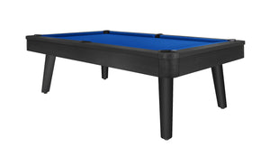 Legacy Billiards 8 Ft Collins Pool Table in Raven Finish with Euro Blue Cloth