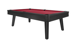 Legacy Billiards 8 Ft Collins Pool Table in Raven Finish with Legacy Red Cloth