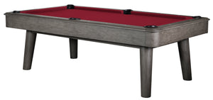 Legacy Billiards 8 Ft Collins Pool Table in Shade Finish with Red Cloth