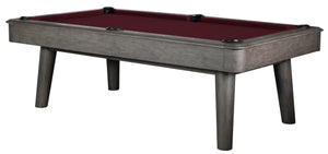 Legacy Billiards 7 Ft Collins Pool Table in Shade Finish with Burgundy Cloth
