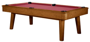 Legacy Billiards 8 Ft Collins Pool Table in Walnut Finish with Red Cloth