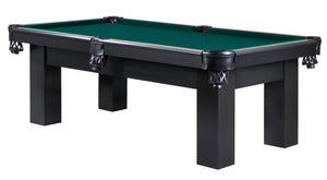 Legacy Billiards 7 Ft Colt Pool Table in Raven Finish with Traditional Green Cloth