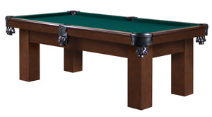 Legacy Billiards Seven Foot Colt Pool Table in nutmeg finish with green cloth