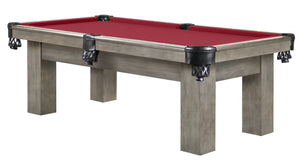 Legacy Billiards 7 Ft Colt Pool Table in Overcast Finish with Legacy Red Cloth