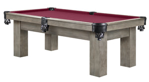 Legacy Billiards 7 Ft Colt Pool Table in Overcast Finish with Wine Cloth