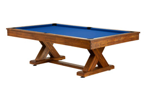 Legacy Billiards 7 Ft Cumberland Pool Table in Natural Acacia Finish with Blue Cloth