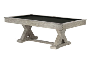 Legacy Billiards 8 Ft Cumberland Outdoor Pool Table in Ash Grey Finish with Jet Black Outdoor Cloth