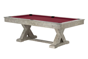 Legacy Billiards 7 Ft Cumberland Pool Table in Ash Grey Finish with Red Cloth