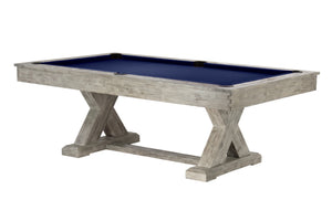 Legacy Billiards 7 Ft Cumberland Outdoor Pool Table in Ash Grey Finish with Navy Outdoor Cloth