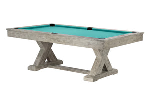 Legacy Billiards 8 Ft Cumberland Outdoor Pool Table in Ash Grey Finish with Pool Aqua Outdoor Cloth