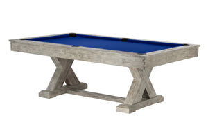 Legacy Billiards 7 Ft Cumberland Outdoor Pool Table in Ash Grey Finish with Royal Blue Outdoor Cloth