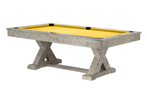 Legacy Billiards 8 Ft Cumberland Outdoor Pool Table in Ash Grey Finish with Sunflower Outdoor Cloth