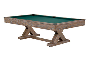 Legacy Billiards 8 Ft Cumberland Pool Table in Smoke Finish with Dark Green Cloth