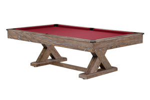 Legacy Billiards 7 Ft Cumberland Pool Table in Smoke Finish with Red Cloth