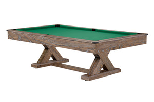 Legacy Billiards 8 Ft Cumberland Pool Table in Smoke Finish with Green Cloth
