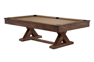 Legacy Billiards 7 Ft Cumberland Pool Table in Whiskey Barrel Finish with Tan Cloth