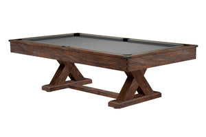 Legacy Billiards 7 Ft Cumberland Pool Table in Whiskey Barrel Finish with Grey Cloth