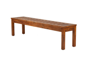 Legacy Billiards Cumberland Outdoor Pool Table Dining Bench in Natural Acacia Finish