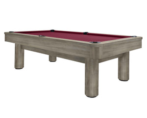 Legacy Billiards Dillard 7 Ft Pool Table in Overcast Finish with Wine Cloth