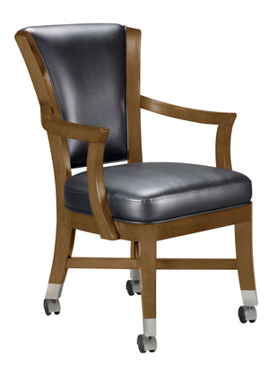 Legacy Billiards Elite Caster Game Chair in Walnut Finish
