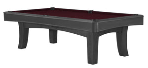 Legacy Billiards 7 Ft Ella II Pool Table in Graphite Finish with Burgundy Cloth
