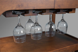 Legacy Billiards Emory Bar Cart Wine Class Holder Closeup