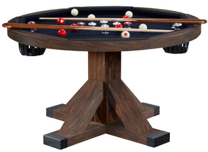 Legacy Billiards Sterling 3 in 1 Game Table with Poker, Dining and Bumper Pool in Whiskey Barrel Finish
