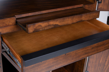 Legacy Billiards Harpeth Bar Cabinet Drawer and Drink Shelf Closeup