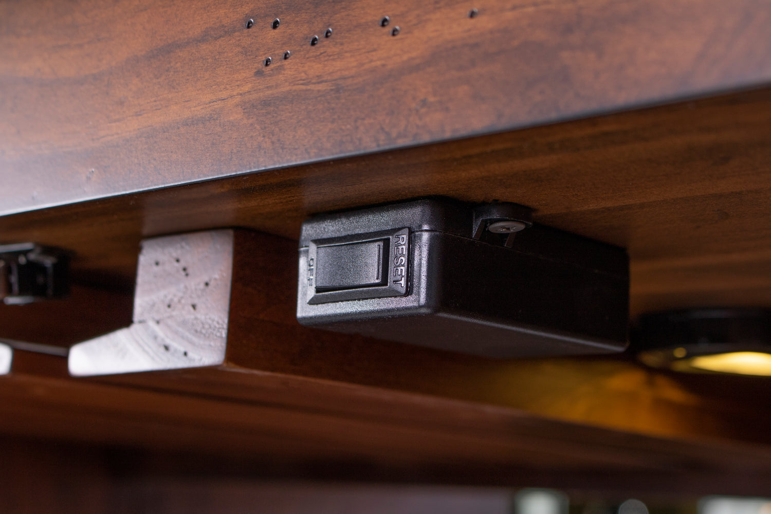 Legacy Billiards Harpeth Bar Cabinet Light Switch Closeup