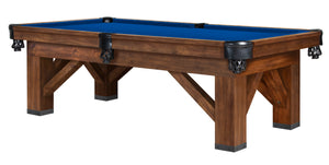 Legacy Billiards 8 Ft Harpeth Pool Table in Gunshot Finish with Blue Cloth