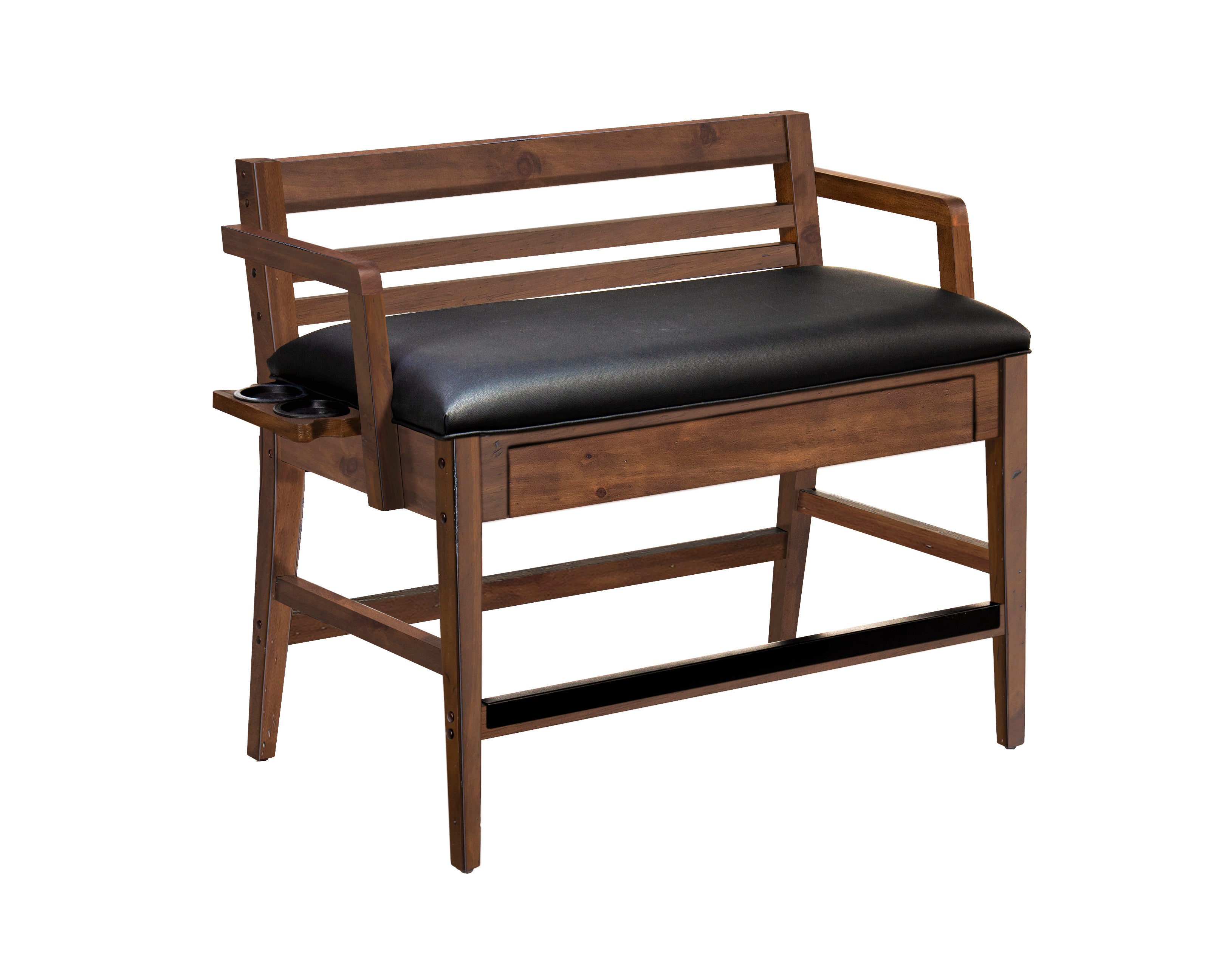 Legacy Billiards Baylor Storage Spectator Bench in Gunshot Finish