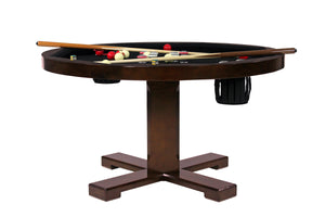 Legacy Billiards Heritage 3 in 1 Game Set with Table and 4 Chairs in Nutmeg Finish - Bumper Pool Photo