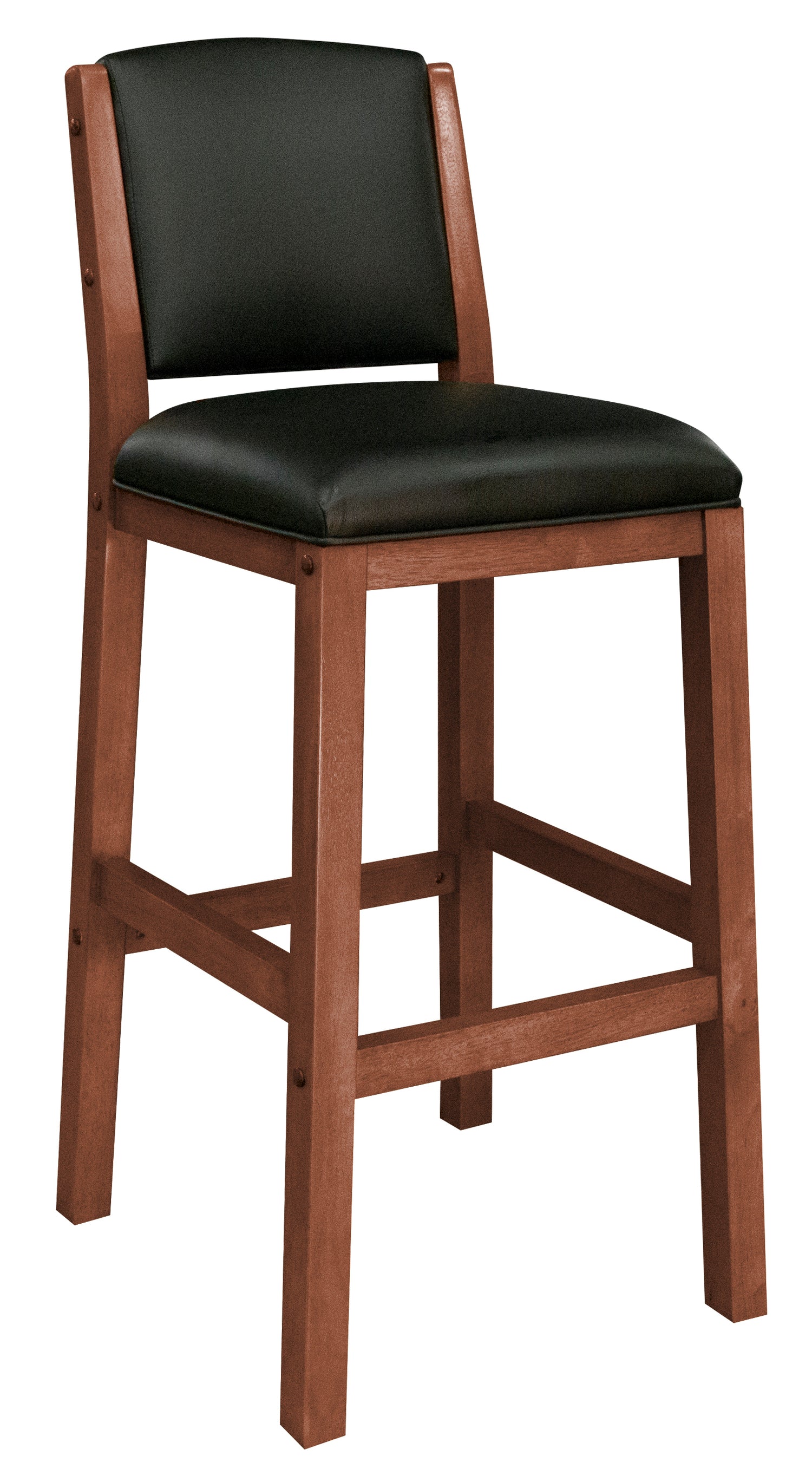 Legacy Billiards Heritage Backed Barstool in Walnut Finish