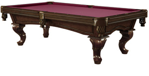 Legacy Billiards 7 Ft Mallory Pool Table in Nutmeg Finish with Wine Cloth